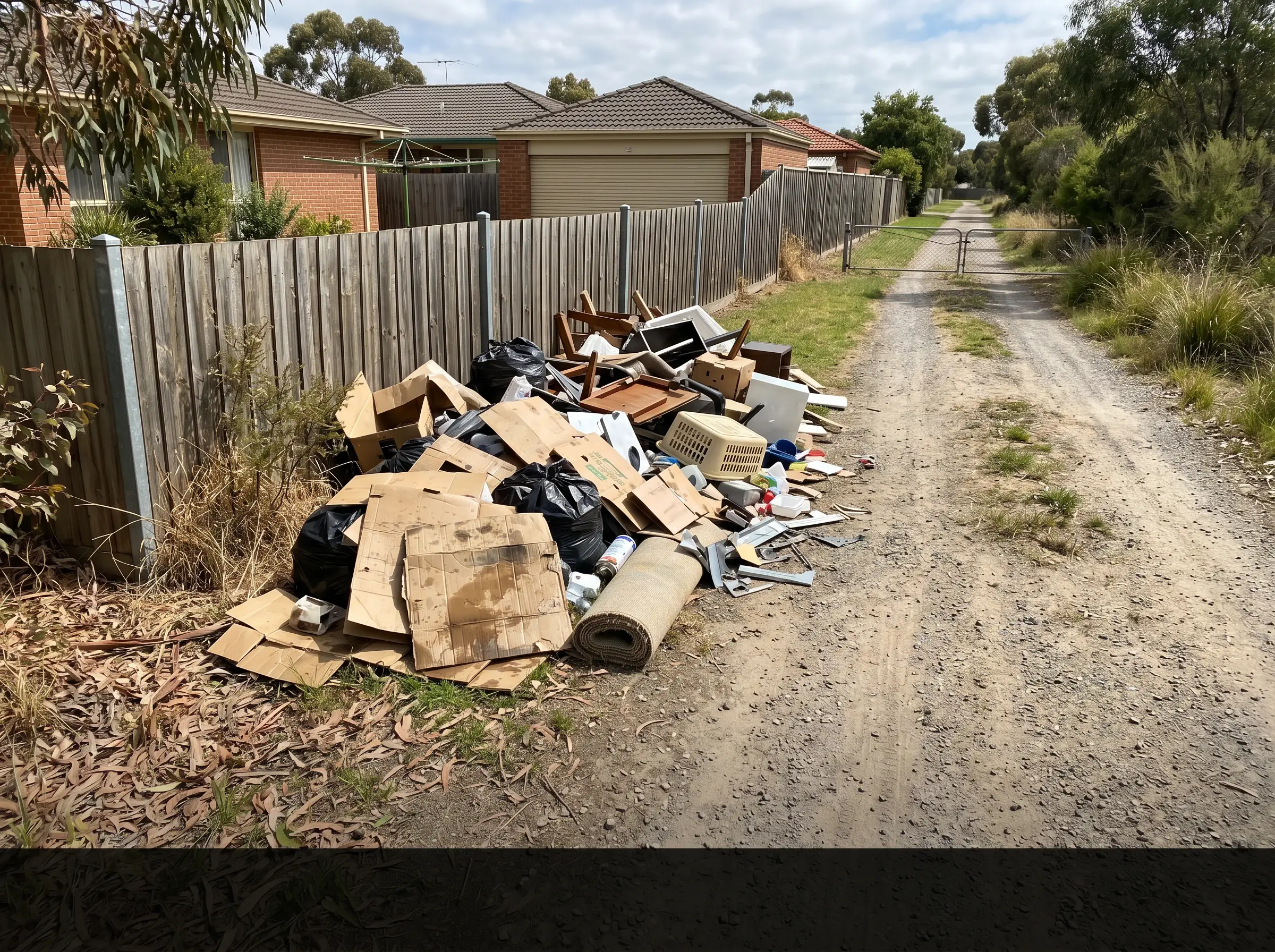Waste pile with vehicle access notes evidence image